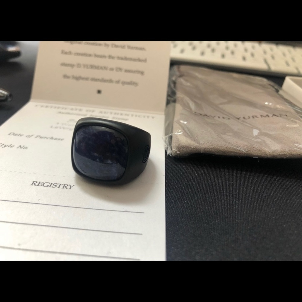 David Yurman titanium Pietersite ring , size 8